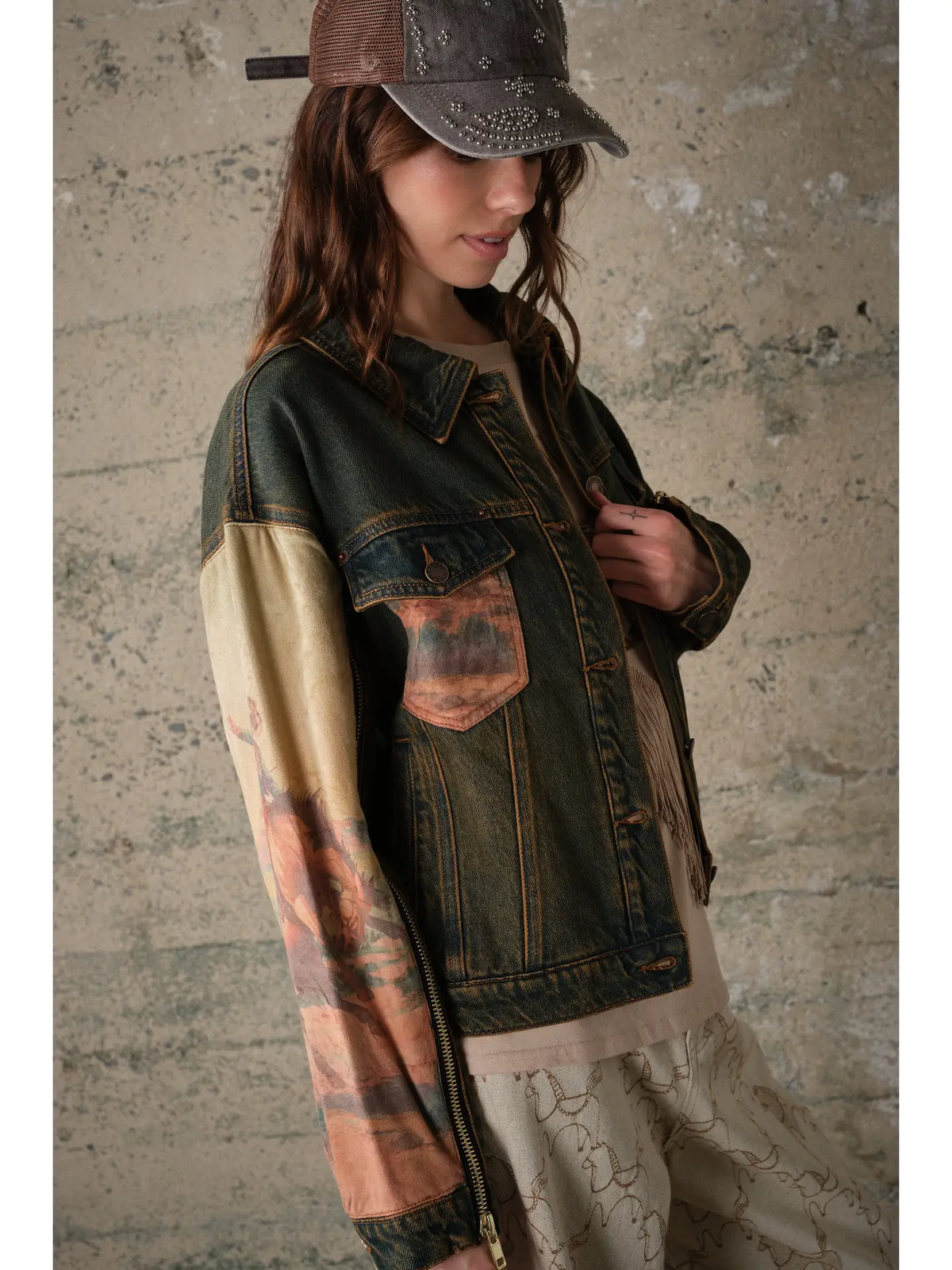 Ladies | Western Print | Denim | Jacket